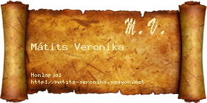 Mátits Veronika névjegykártya